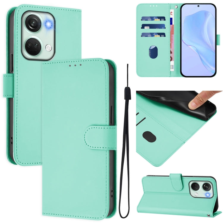 Skin Feel Solid Color Leather Phone Case with Lanyard, For OnePlus Nord 3 / Ace 2V