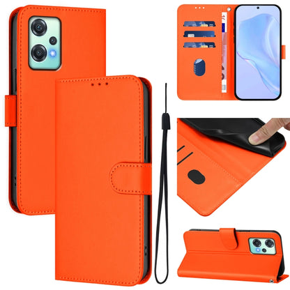 Skin Feel Solid Color Leather Phone Case with Lanyard, For OnePlus Nord CE 2 Lite 5G