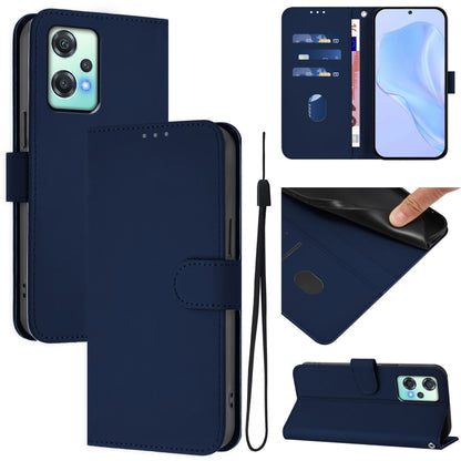 Skin Feel Solid Color Leather Phone Case with Lanyard, For OnePlus Nord CE 2 Lite 5G
