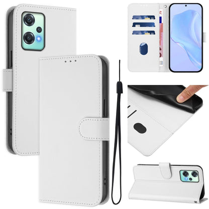 Skin Feel Solid Color Leather Phone Case with Lanyard, For OnePlus Nord CE 2 Lite 5G