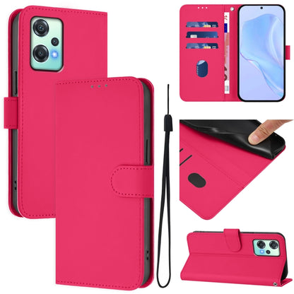 Skin Feel Solid Color Leather Phone Case with Lanyard, For OnePlus Nord CE 2 Lite 5G
