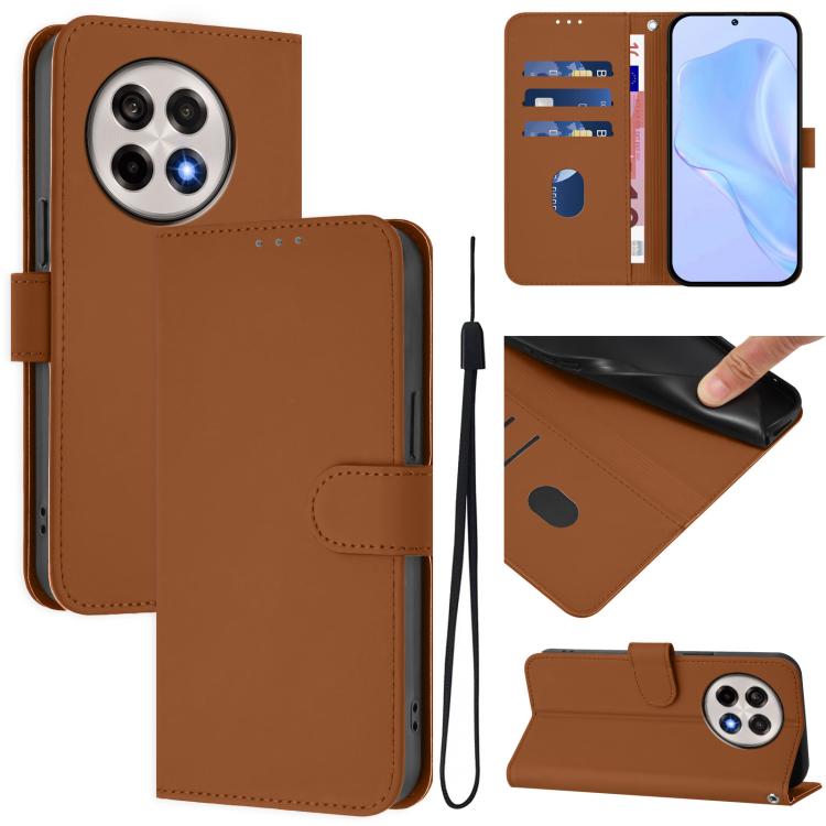Skin Feel Solid Color Leather Phone Case with Lanyard, For OnePlus Ace 5 Pro / Ace 5 / 13R