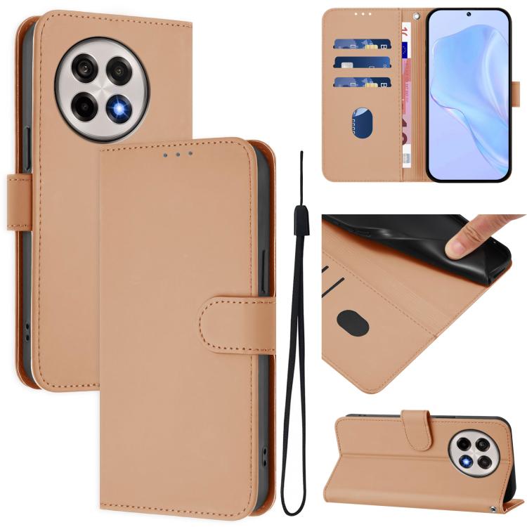 Skin Feel Solid Color Leather Phone Case with Lanyard, For OnePlus Ace 5 Pro / Ace 5 / 13R
