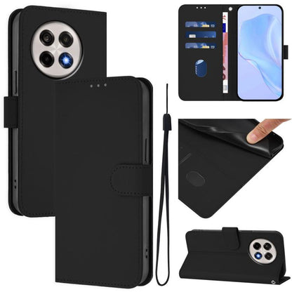 Skin Feel Solid Color Leather Phone Case with Lanyard, For OnePlus Ace 5 Pro / Ace 5 / 13R