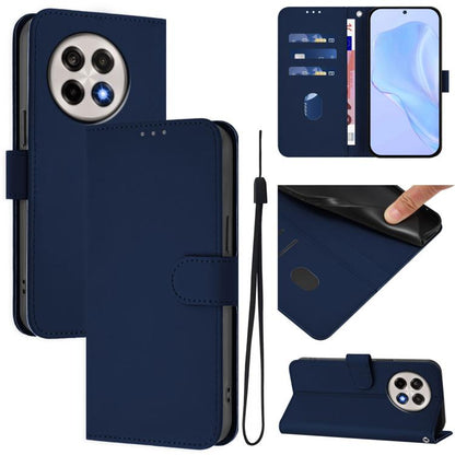 Skin Feel Solid Color Leather Phone Case with Lanyard, For OnePlus Ace 5 Pro / Ace 5 / 13R