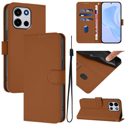 Skin Feel Solid Color Leather Phone Case with Lanyard, For OnePlus Turbo 6 / Turbo 6V