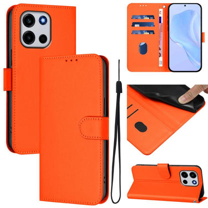 Skin Feel Solid Color Leather Phone Case with Lanyard, For OnePlus Turbo 6 / Turbo 6V