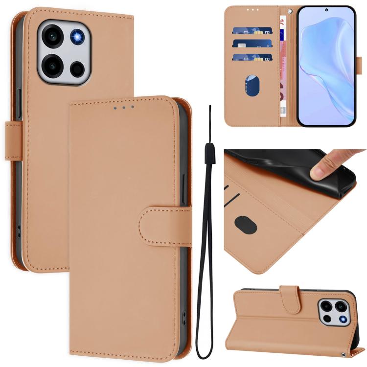 Skin Feel Solid Color Leather Phone Case with Lanyard, For OnePlus Turbo 6 / Turbo 6V