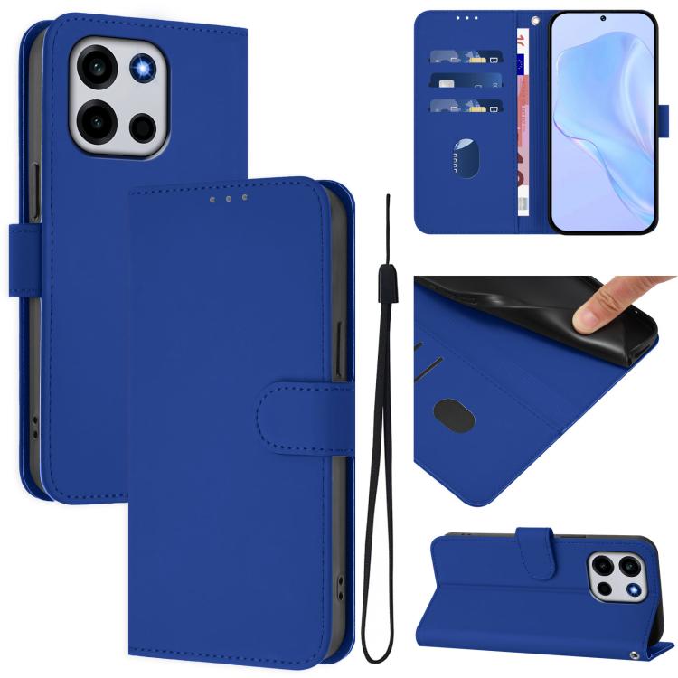 Skin Feel Solid Color Leather Phone Case with Lanyard, For OnePlus Turbo 6 / Turbo 6V