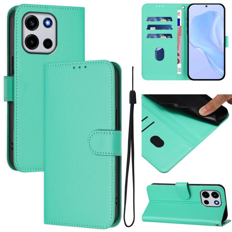 Skin Feel Solid Color Leather Phone Case with Lanyard, For OnePlus Turbo 6 / Turbo 6V