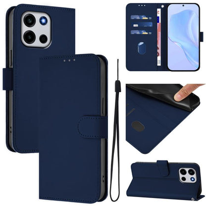 Skin Feel Solid Color Leather Phone Case with Lanyard, For OnePlus Turbo 6 / Turbo 6V