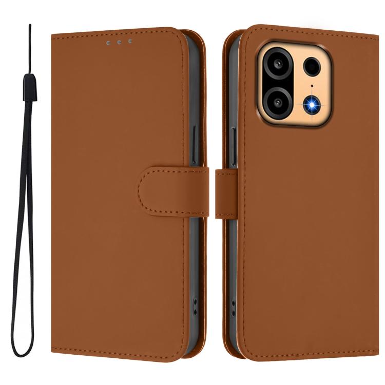 Skin Feel Solid Color Leather Phone Case with Lanyard, For OnePlus Turbo 6X Pro 5G