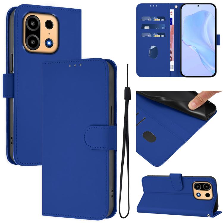 Skin Feel Solid Color Leather Phone Case with Lanyard, For OnePlus Turbo 6X Pro 5G
