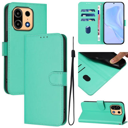 Skin Feel Solid Color Leather Phone Case with Lanyard, For OnePlus Turbo 6X Pro 5G