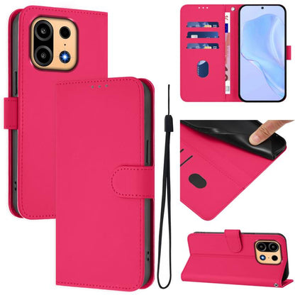 Skin Feel Solid Color Leather Phone Case with Lanyard, For OnePlus Turbo 6X Pro 5G