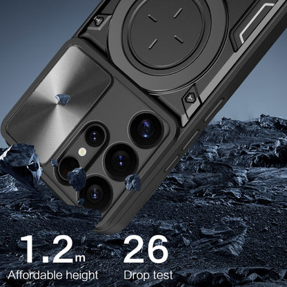 CD Texture Sliding Camshield Magnetic Holder Phone Case, For Samsung Galaxy S25 Ultra 5G