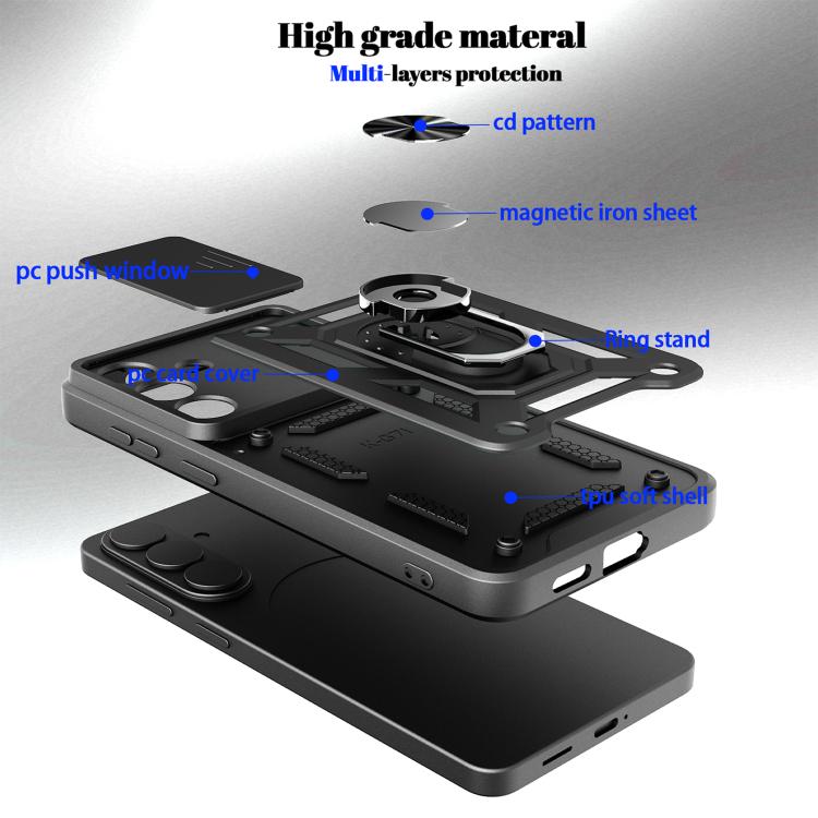 Sliding Camera Cover Design TPU+PC Phone Case, For Samsung Galaxy S26 5G, For Samsung Galaxy S25 Edge 5G, For Samsung Galaxy S25 5G