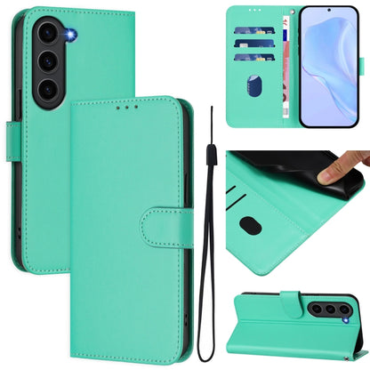 Skin Feel Solid Color Leather Phone Case with Lanyard, For Samsung Galaxy S23+ 5G