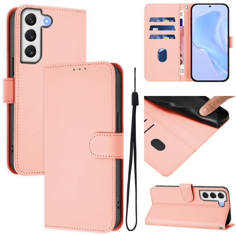 Skin Feel Solid Color Leather Phone Case with Lanyard, For Samsung Galaxy S21 FE 5G