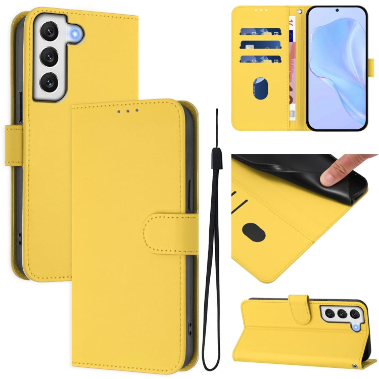 Skin Feel Solid Color Leather Phone Case with Lanyard, For Samsung Galaxy S21 FE 5G