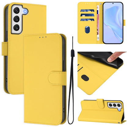 Skin Feel Solid Color Leather Phone Case with Lanyard, For Samsung Galaxy S21 FE 5G