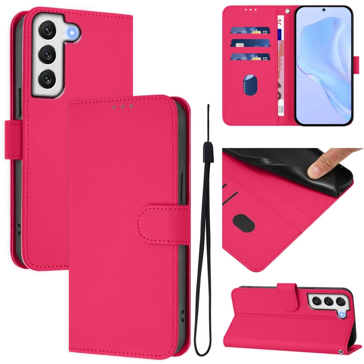Skin Feel Solid Color Leather Phone Case with Lanyard, For Samsung Galaxy S21 FE 5G