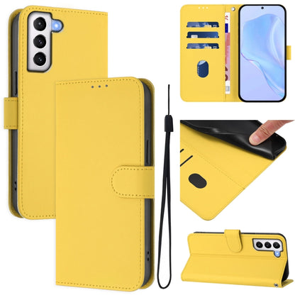 Skin Feel Solid Color Leather Phone Case with Lanyard, For Samsung Galaxy S21+ 5G