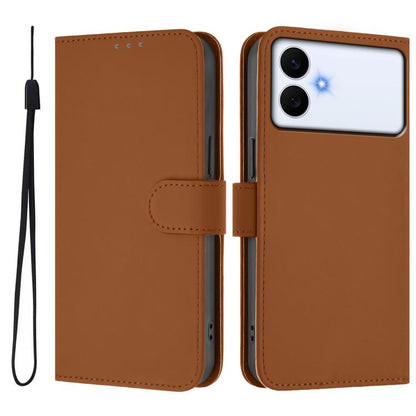 Skin Feel Solid Color Leather Phone Case with Lanyard, For Samsung Galaxy S26 Edge 5G