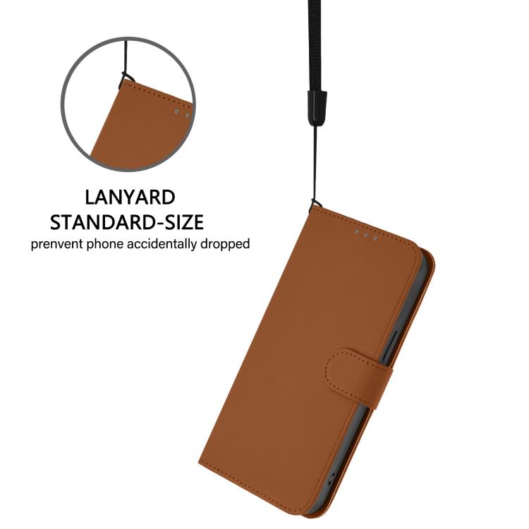 Skin Feel Solid Color Leather Phone Case with Lanyard, For Samsung Galaxy S26 Edge 5G