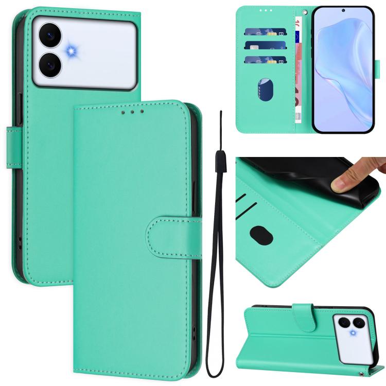 Skin Feel Solid Color Leather Phone Case with Lanyard, For Samsung Galaxy S26 Edge 5G