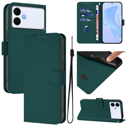 Skin Feel Solid Color Leather Phone Case with Lanyard, For Samsung Galaxy S26 Edge 5G