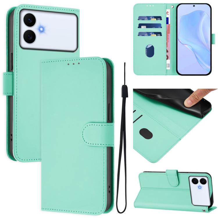 Skin Feel Solid Color Leather Phone Case with Lanyard, For Samsung Galaxy S26 Edge 5G