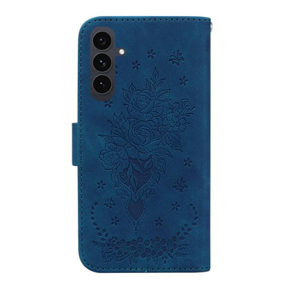 Butterfly Rose Embossed Leather Phone Case, For Samsung Galaxy S25 FE 5G, For Samsung Galaxy S25 Edge 5G, For Samsung Galaxy S25 5G, For Samsung Galaxy S25+ 5G