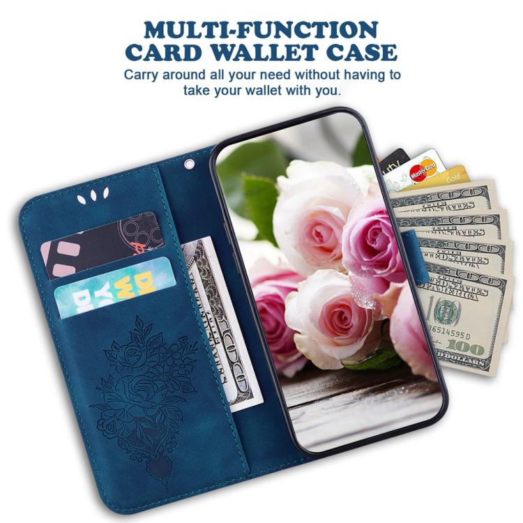 Butterfly Rose Embossed Leather Phone Case, For Samsung Galaxy S25 FE 5G, For Samsung Galaxy S25 Edge 5G, For Samsung Galaxy S25 5G, For Samsung Galaxy S25+ 5G