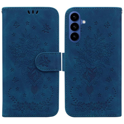 Butterfly Rose Embossed Leather Phone Case, For Samsung Galaxy S26+ 5G, For Samsung Galaxy S26 Edge 5G, For Samsung Galaxy S26 Ultra 5G, For Samsung Galaxy S26 5G