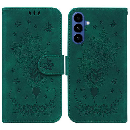 Butterfly Rose Embossed Leather Phone Case, For Samsung Galaxy S26+ 5G, For Samsung Galaxy S26 Edge 5G, For Samsung Galaxy S26 Ultra 5G, For Samsung Galaxy S26 5G