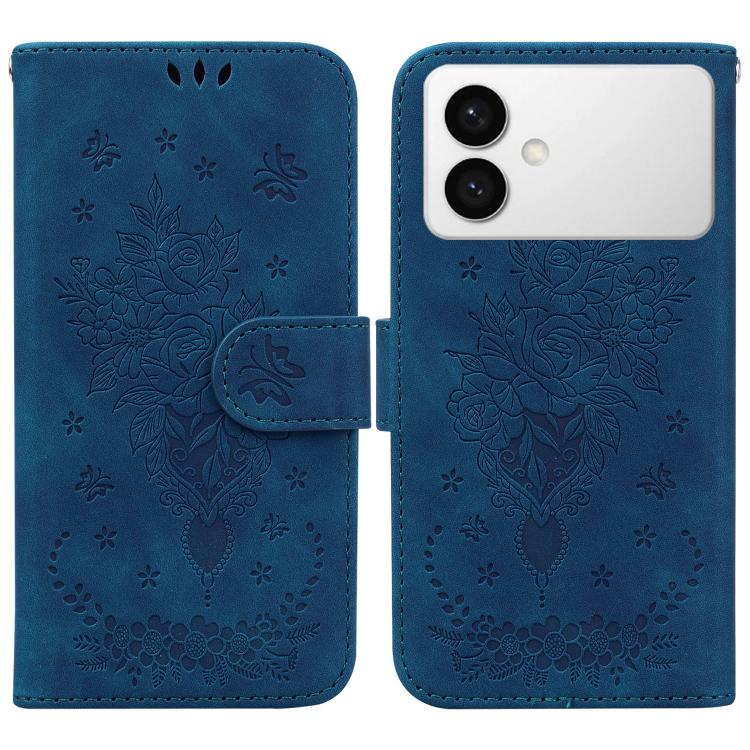 Butterfly Rose Embossed Leather Phone Case, For Samsung Galaxy S26+ 5G, For Samsung Galaxy S26 Edge 5G, For Samsung Galaxy S26 Ultra 5G, For Samsung Galaxy S26 5G