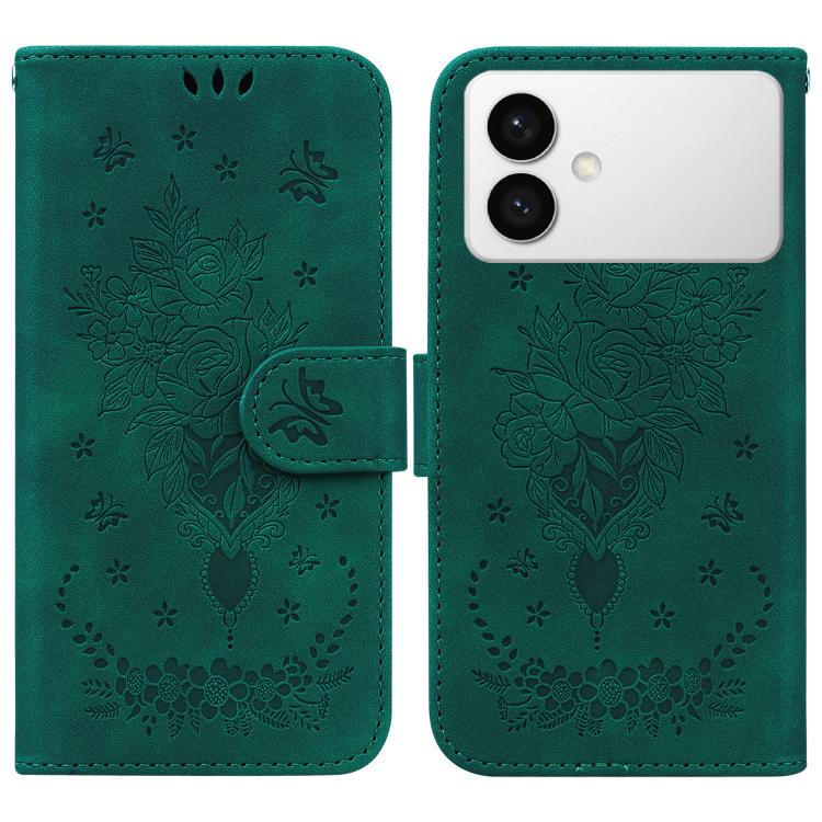 Butterfly Rose Embossed Leather Phone Case, For Samsung Galaxy S26+ 5G, For Samsung Galaxy S26 Edge 5G, For Samsung Galaxy S26 Ultra 5G, For Samsung Galaxy S26 5G