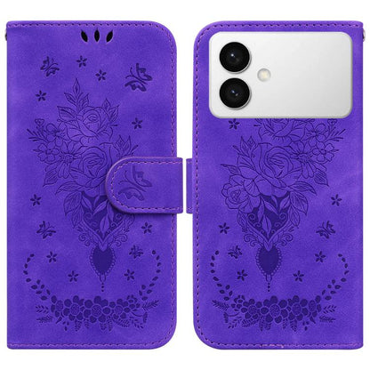 Butterfly Rose Embossed Leather Phone Case, For Samsung Galaxy S26+ 5G, For Samsung Galaxy S26 Edge 5G, For Samsung Galaxy S26 Ultra 5G, For Samsung Galaxy S26 5G