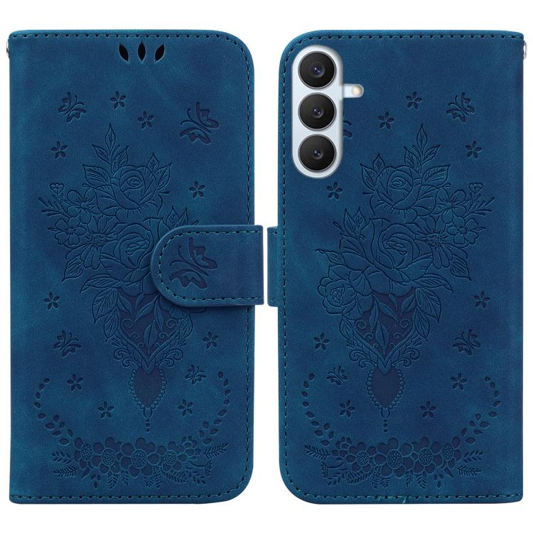 Butterfly Rose Embossed Leather Phone Case, For Samsung Galaxy S26+ 5G, For Samsung Galaxy S26 Edge 5G, For Samsung Galaxy S26 Ultra 5G, For Samsung Galaxy S26 5G