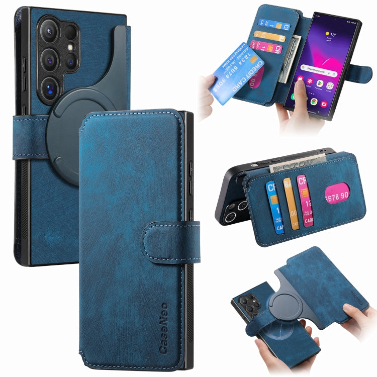 CaseNeo MagSafe RFID Anti-theft Retro Leather Phone Case, For Galaxy S25 Ultra 5G, For Galaxy S24 FE 5G, For Galaxy S24 Ultra 5G, For Galaxy S24+ 5G