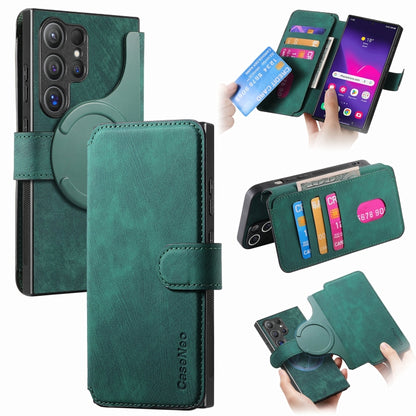 CaseNeo MagSafe RFID Anti-theft Retro Leather Phone Case, For Galaxy S25 Ultra 5G, For Galaxy S24 FE 5G, For Galaxy S24 Ultra 5G, For Galaxy S24+ 5G