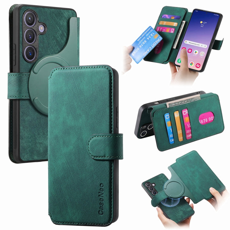 CaseNeo MagSafe RFID Anti-theft Retro Leather Phone Case, For Galaxy S25 Ultra 5G, For Galaxy S24 FE 5G, For Galaxy S24 Ultra 5G, For Galaxy S24+ 5G