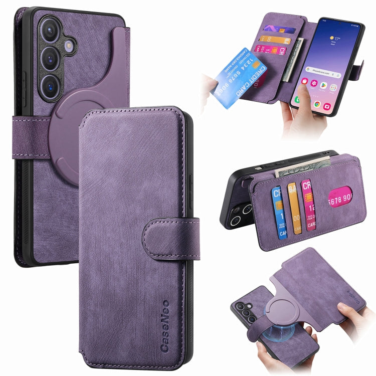 CaseNeo MagSafe RFID Anti-theft Retro Leather Phone Case, For Galaxy S25 Ultra 5G, For Galaxy S24 FE 5G, For Galaxy S24 Ultra 5G, For Galaxy S24+ 5G