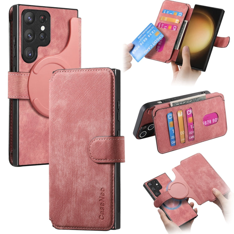 CaseNeo MagSafe RFID Anti-theft Retro Leather Phone Case, For Galaxy S24 5G, For Galaxy S23 FE 5G, For Galaxy S23 Ultra 5G, For Galaxy S23+ 5G