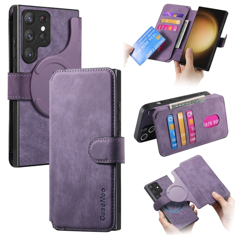 CaseNeo MagSafe RFID Anti-theft Retro Leather Phone Case, For Galaxy S24 5G, For Galaxy S23 FE 5G, For Galaxy S23 Ultra 5G, For Galaxy S23+ 5G
