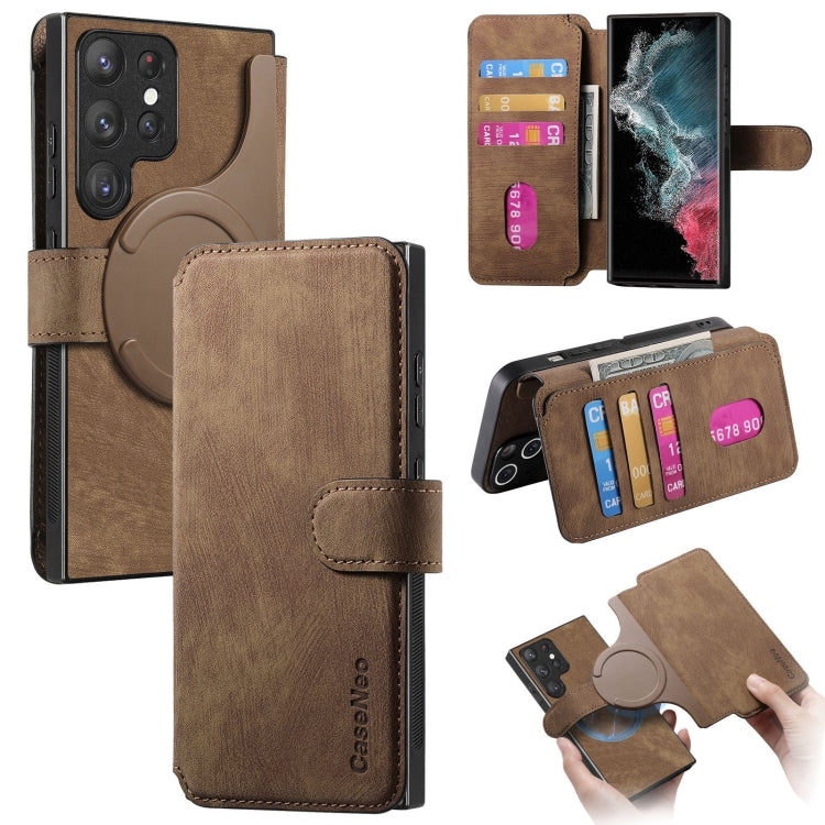 CaseNeo MagSafe RFID Anti-theft Retro Leather Phone Case, For Galaxy S23 5G, For Galaxy S20 FE, For Galaxy S22 Ultra 5G, For Galaxy S22+ 5G