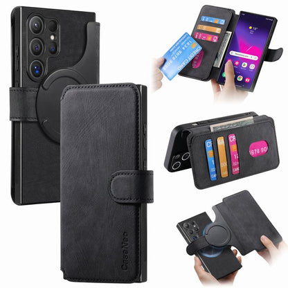 CaseNeo MagSafe RFID Anti-theft Retro Leather Phone Case, For Galaxy S25 Ultra 5G, For Galaxy S24 FE 5G, For Galaxy S24 Ultra 5G, For Galaxy S24+ 5G