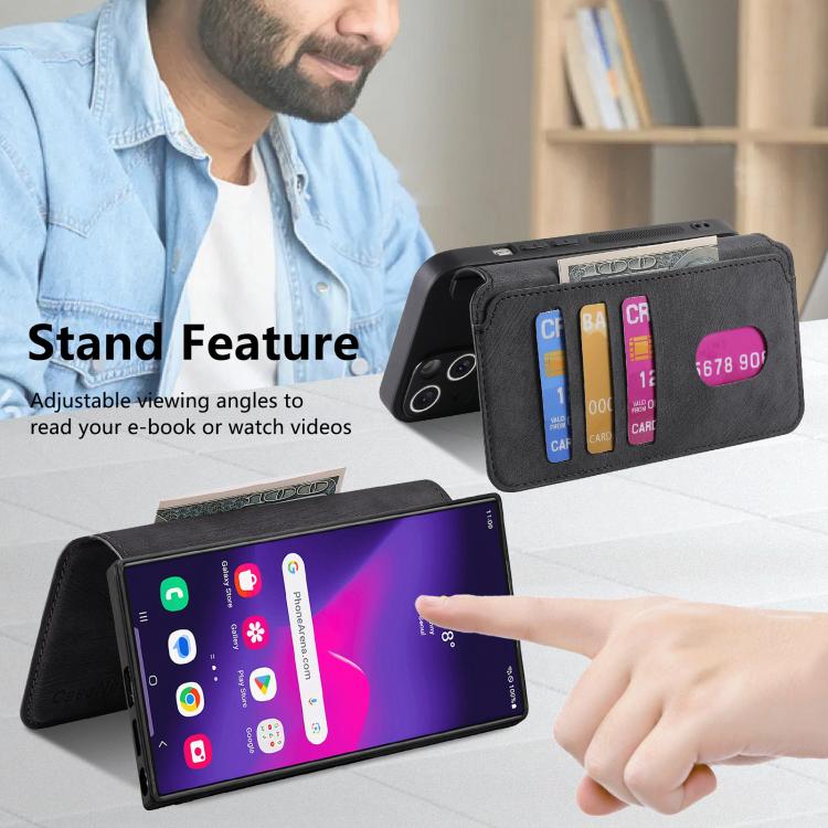 CaseNeo MagSafe RFID Anti-theft Retro Leather Phone Case, For Galaxy S25 Ultra 5G, For Galaxy S24 FE 5G, For Galaxy S24 Ultra 5G, For Galaxy S24+ 5G
