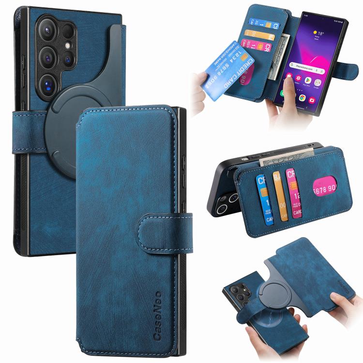 CaseNeo MagSafe RFID Anti-theft Retro Leather Phone Case, For Galaxy S25 Ultra 5G, For Galaxy S24 FE 5G, For Galaxy S24 Ultra 5G, For Galaxy S24+ 5G